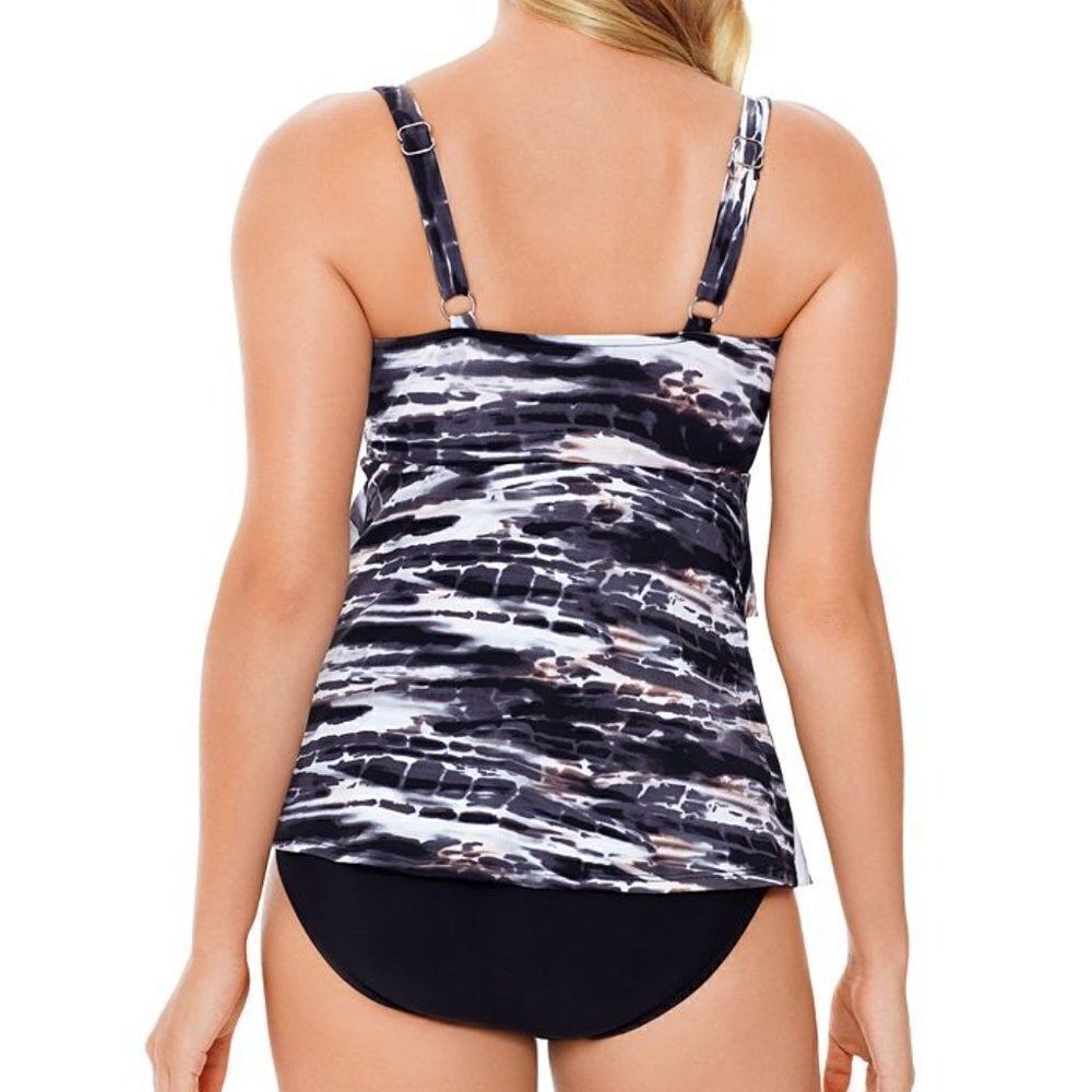 Swim Solutions Triple Tiered Tummy-Control 1-Piece - Picture 2 of 15